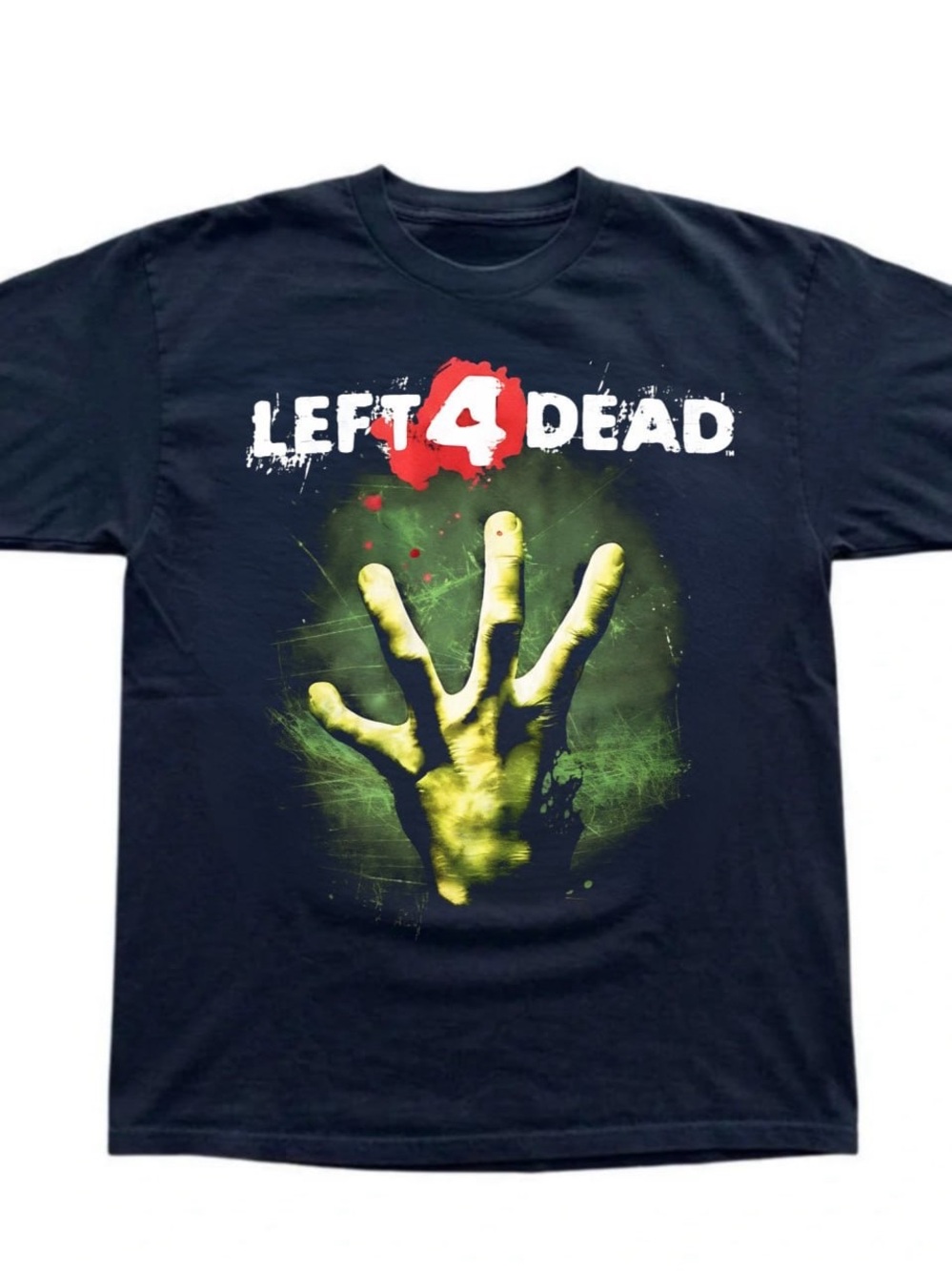 Navy Left 4 Dead Graphic Tee with Green Infected Hand